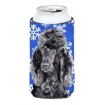 Black Standard Poodle Winter Snowflakes Tall Boy Beverage Insulator Hugger Sc9770Tbc