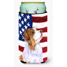 Usa American Flag With Australian Shepherd Tall Boy Beverage Insulator Beverage Insulator Hugger