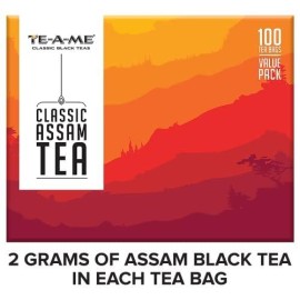 TE-A-ME Classic Assam Tea Bags, 100 Pieces | Tea | Tea Bags | Tea Bags 100 Pieces | Assam Tea | Tea Bag | Black Tea | Black Tea Bags | Assam Tea Bags