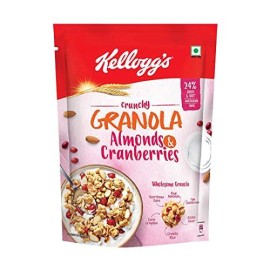 Kellogg's Crunchy Granola Almonds & Cranberries 140g | 24% Fruit & Nut, Baked Multigrain | Whole-grain Oats, Wheat, Corn, Rice and Barley, Source of Fibre | Breakfast Cereal