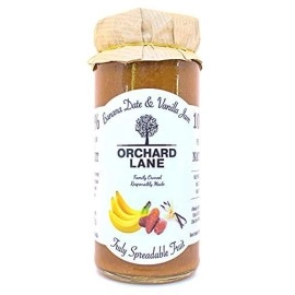 Orchard Lane 80% Fruit - Healthy Banana Date & Vanilla Jam, No Preservatives| High Nutrition | Made with pure vanilla extract | Contains 31 mg Potassium & 4 mg Magnesium per serving - Only 21 calories per spoonful | Healthy jam for kids and adults