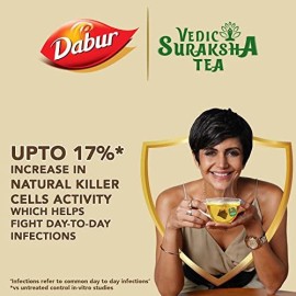Dabur Vedic Suraksha Green Tea - 25 tea bags | Immunity Booster| with the Goodness of 5 Ayurvedic Herbs