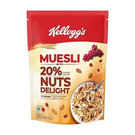 Kellogg's Combo, Corn Flakes Real Almond And Honey, 1 Kg And Kellogg'S Muesli With 20% Nuts Delight Pouch, 750 G