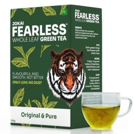 Fearless Green Tea Original & Pure | 100g | Natural Loose Leaves | Non Bitter Assam Tea | Silver Tips | Exported Worldwide, Now In India | Single Estate Jokai | Makes 60+ Cups