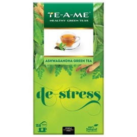 TE-A-ME Ashwagandha Green Tea Bags 25 Pieces | 100% Natural Ingredients - Green Tea, Ashwagandha, Licorice Root, Tulsi (Basil), Ginger (Adhrak), Turmeric (Haldi), Moringa, Amla, Brahmi, Triphala