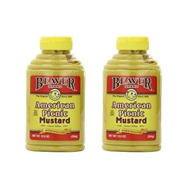 Beaver American Picnic Yellow Mustard 12.5 Ounce Bottle (2 PAcK)