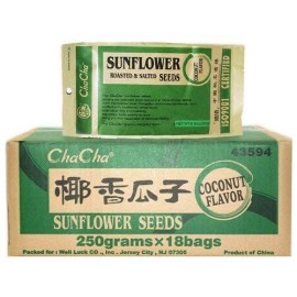 Chacha Sunflower Roasted and Salted Seeds (Coconut Flavor) 250g X 18 Bags