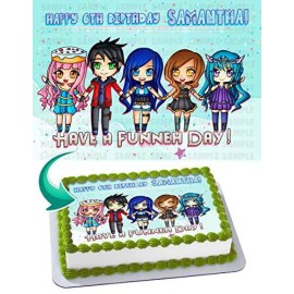 cakecery Funneh Krew Edible cake Image Topper Personalized Birthday cake Banner 14 Sheet