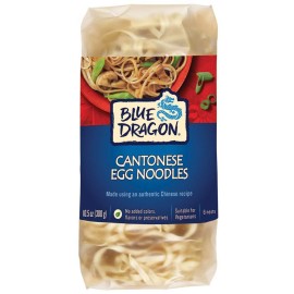 Blue Dragon Cantonese Egg Noodle Nests, Four simple ingredients, Pre-portioned in 6 nests, Easy to use and store, No preservatives, Vegetarian (Pack of 4)