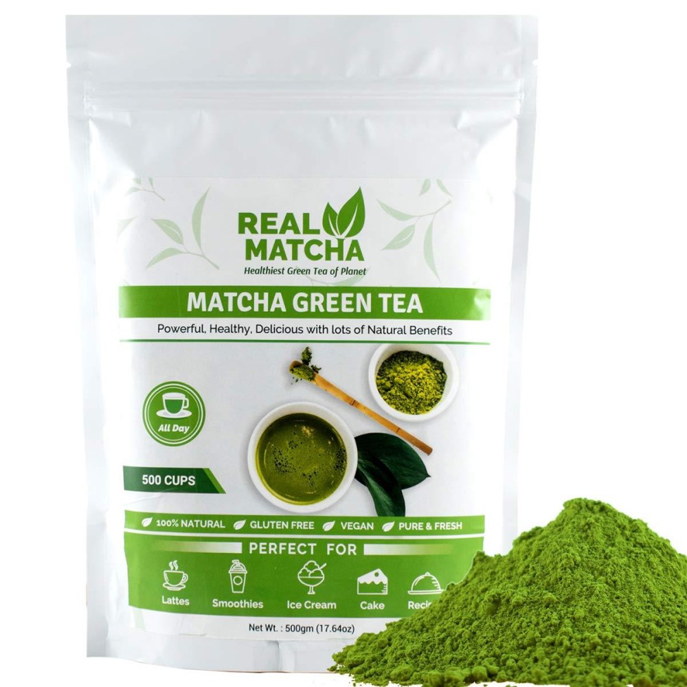 Real Matcha Green Tea Powder for Weight Loss Best for Making Matcha Tea, Lattes, Smoothies, Baking, Iced Tea and Ice Cream, 500gm (500 Cups)