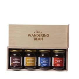 The Wandering Bean Coffee Hamper | A Set of 4 Assorted Coffees (Nutty Hazelnut, Creamy Caramel, Bavarian Mint, Choco- Orange 40g X 4 Jars) | christmas gift hamper, best gift for christmas