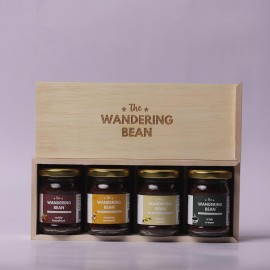The Wandering Bean Coffee Hamper | Set of 4 Assorted Coffees (Nutty Hazelnut, French Vanilla, Creamy Caramel & Irish Cream 40g X 4 Jars) | christmas gift hamper, best gift for christmas