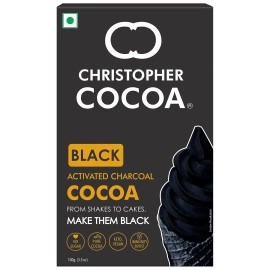 Christopher Cocoa, Activated Charcoal Dark Cocoa Powder, Black, Unsweetened, 100g (Bake, Cake, Hot Chocolate, Drinking Shakes)