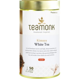 Teamonk - Kimaya White Tea (50 Teabags) | USDA Certified Organic Darjeeling Tea | | Herbal Tea | Supports Detoxification, Immunity, & Skin Health | No Oils or Artificial Aroma