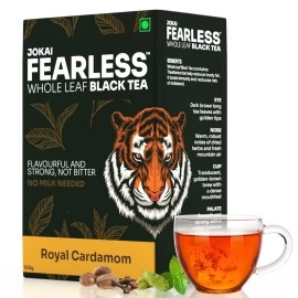 Fearless Black Tea With Royal Cardamom Mix | 100g | Orthodox Tea Mixed With 5 Real Spices - Elaichi, Tulsi, Clove, Nutmeg, Fennel | Authentic Experience For Real Black Tea Lovers | Exported Worldwide