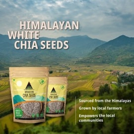 Superfarmers Himalayan Chia Seeds Omega 3 Healthy Snack for Eating (250 Grams, White)