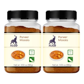 Alco Paneer Masala- Natural and Fresh Jar Pack for All Kitchens | Essential Grocery Item to Bring Fantastic Taste to Paneer Recipes | 100g Jar (Pack of 2)