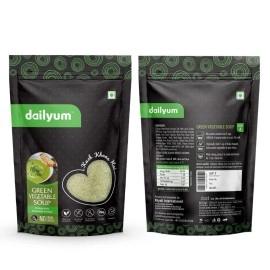 Dailyum Premium Instant Green Vegetable Soup | Pack of 4 |No Onion No Garlic | Ready To Eat Instant Soup | 100% Natural | No MSG | Gluten-free | Serves 4 * 4| 50g Each | Jain
