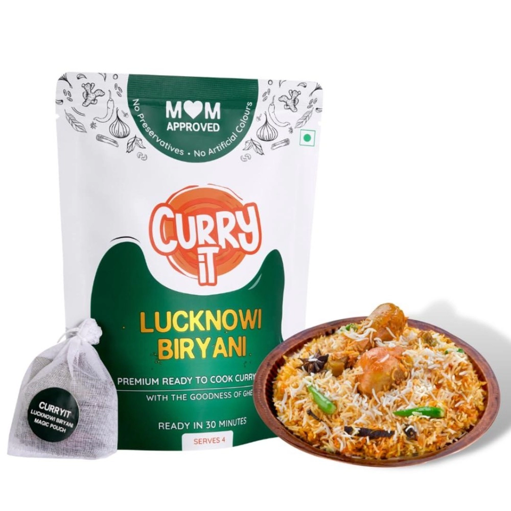 CURRYiT Biryani Masala | Lucknowi Biryani Curry Paste | Just Add Rice & Chicken, Mutton, Paneer | Ready in 30 Mins | Serves 6 | Made with Ghee | No Preservatives | Ready To Cook Indian Masala Gravy | 250g
