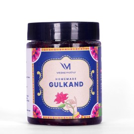 Vedic Mother Homemade Sugarfree Gulkand-300gm (Pack of 1) | Made with Blend of Hand Picked Natural Ingredients | Damask Rose Petals | Sun Cooked | Natural Coolant | High Nutrient Value | Good for Stomach