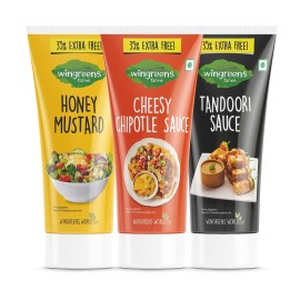 Wingreens Farms Honey Mustard 180g |Cheesy Chipotle 180g |Tandoori Sauce 180g (pack of 3)