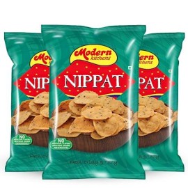 Modern Kitchens Nippattu/Chekkalu/Thattai Healthy Snacks | 100% Vegan | Fresh, Tasty & Crunchy Indian Namkeen | No Preservatives & No Artificial Flavour & Colour - (450 g (pack of 3))