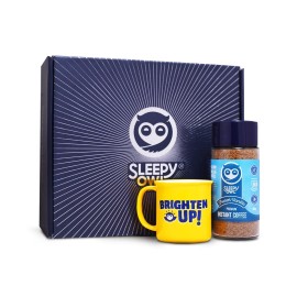 Sleepy Owl Everyday Festive Gift Set | 100gm French Vanilla Premium Instant Coffee + 1 Mug | Makes 50 Cups | 100% Arabica | Make Hot, Cold Coffee, Cappuccino, Latte at Home | Diwali Gift for Friends, Family