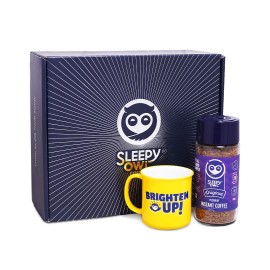 Sleepy Owl Everyday Festive Gift Set | 100gm Original Premium Instant Coffee + 1 Mug | Makes 50 Cups | 100% Arabica | Make Caf