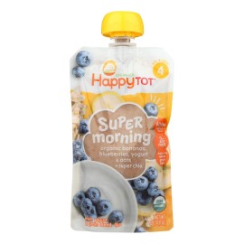 4 oz Super Morning Organic Bananas, Blueberries, Yogurt & Oats Plus Super Chia Blend Food - Case of 16