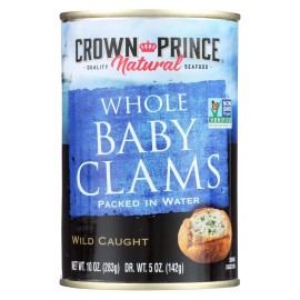 crown Prince clams - Boiled Baby clams In Water - case Of 12 - 10 Oz(D0102H5KRFX)