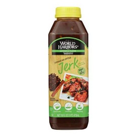 World Harbors Jamaican Style Jerk Marinade and Sauce, 16-Ounce Bottle, (Pack of 6)