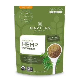 Navitas Organics Hemp Powder  12 Oz. Bag  11 Servings - Organic  Non-Gmo  Cold-Pressed  Gluten-Free