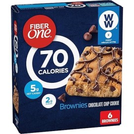 Fiber One 70 Calorie Brownies  Chocolate Chip Cookie  Snack Bars  6 Ct