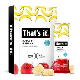 That's it. Apple + Banana 100% Natural Real Fruit Bar, Best High Fiber Vegan, Gluten Free Healthy Snack, Paleo for Children & Adults, Non GMO Sugar-Free, No Preservatives Energy Food (12 Pack)