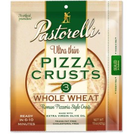 Pastorelli Ultra Thin and crispy Pizza crusts 100% Whole Wheat 12 inch 3 count (Pack of 10)