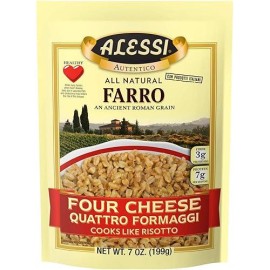 Alessi Autentico  Premium Seasoned Roman Grain Farro  Cooks Like Risotto  Heart Healthy  Easy To Prepare  7Oz (Four Cheese  Pack Of 6)