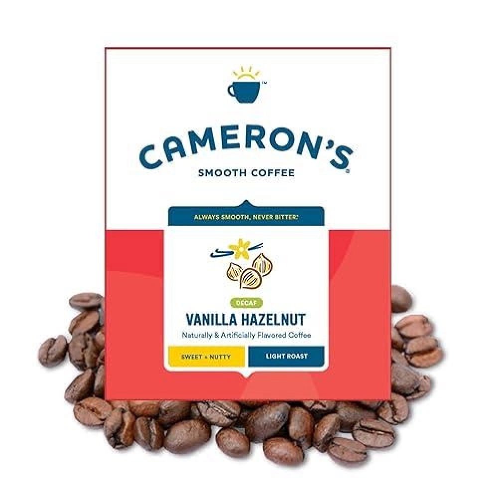 Cameron'S Coffee Decaf Vanilla Hazelnut Flavored Whole Bean Coffee  Light Roast  100% Arabica  Bulk  4-Pound Bag  (Pack Of 1)