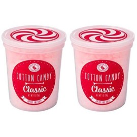 Classic Pink Gourmet Flavored Cotton Candy (2 Pack) - Unique Idea For Holidays  Birthdays  Gag Gifts  Party Favors