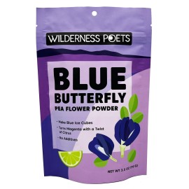 Wilderness Poets, Blue Butterfly Pea Flower Powder - Blue Matcha Tea (3.5 Ounce)