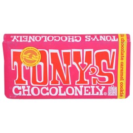 Tonys chocolonely Milk chocolate Bar with cookie and caramel, 635 OZ