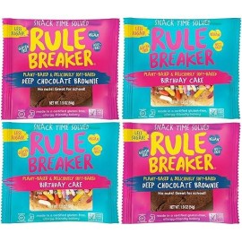 Rule Breaker Snacks Chocolate Brownie | Vegan  Gluten-Free  Dairy-Free  Nut-Free  Allergen-Free  Soy-Free | Great For School  Lunchbox  Office  Pantry | Soft-Baked  Better-For-You Cookies | Pack Of 4 Individually Wrapped 1.9-Oz 2 Brownie 2 Birthday Cake