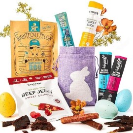 Jerky Gift For Men - Premade Mother'S Day Basket Stuffers For Adults Prefilled W/Curated Assortment Of Exotic Beef Jerky - Treats For Dad