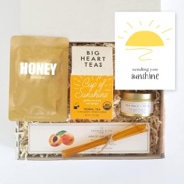 Unboxme Cookies & Tea Sunshine Gift Box For Women & Men | Get Well Soon, Thinking Of You, You Got This, Sympathy, Birthday | Gift For Employee, Care Package For Her (Sending Sunshine Greeting Card)
