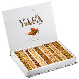 Yafa Baklava -Middle Eastern Sweets- Pistachio Baklava - Bakery Dessert - Turkish Delights Assorted - Eid Gift Basket -Turkish Baklava - Taste Of Palestine - Baklava Gift Box 850G (80-84Pcs)